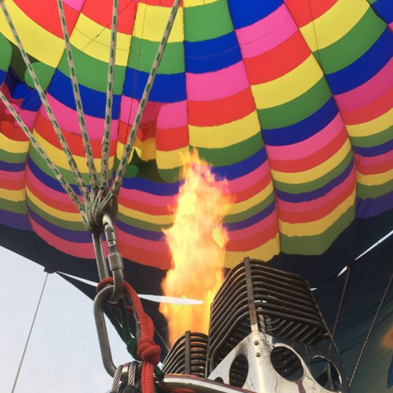 a large balloon in the air