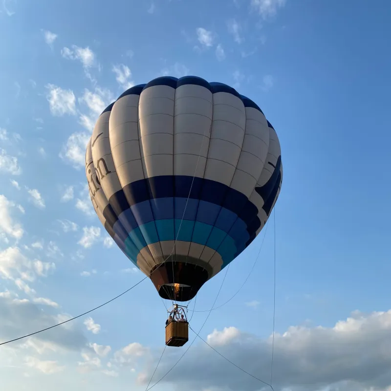 a large balloon in the air