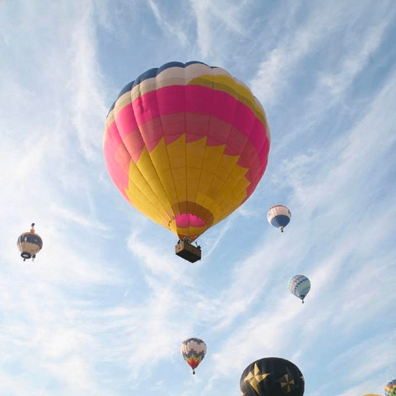 a large balloon in the air